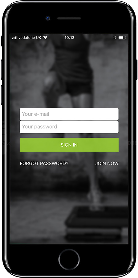 Screenshot of MyGroupFit App sign-in screen