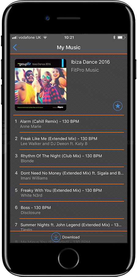 Screenshot of MyGroupFit App album screen